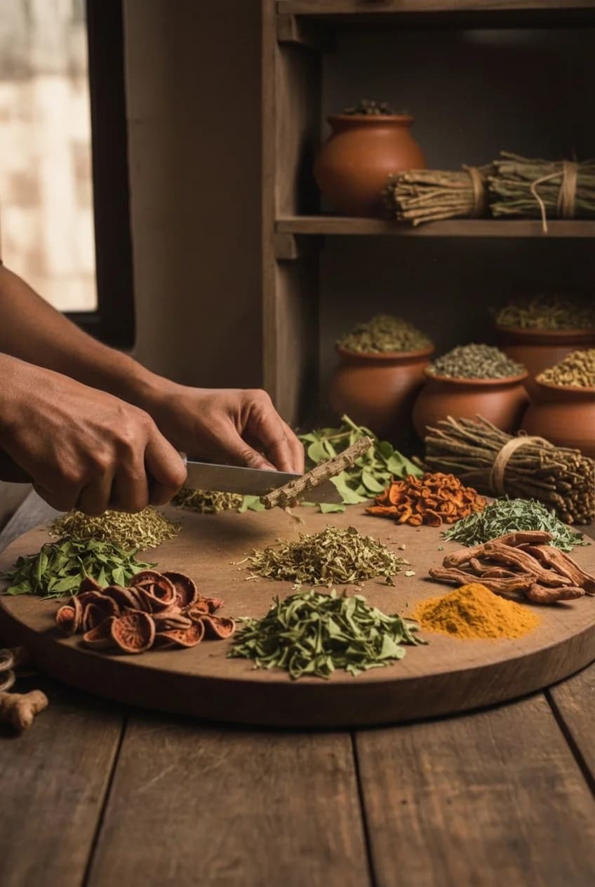 Cutting Herbs - Traditional herbal preparation | പരമ്പരാഗത മരുന്ന് തയ്യാറെടുപ്പ്